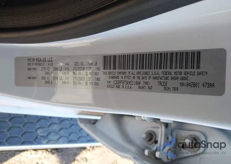 2019 Ram 1500 Big Horn/Lone Star 4X4 6'4 Box z USA, uszkodzony, nr VIN 1C6SRFBT5KN511404